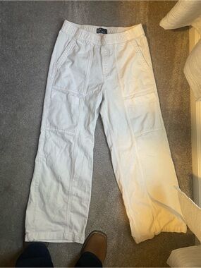 GAP Women's Cream-Pink Wide Leg Patchwork Jeans